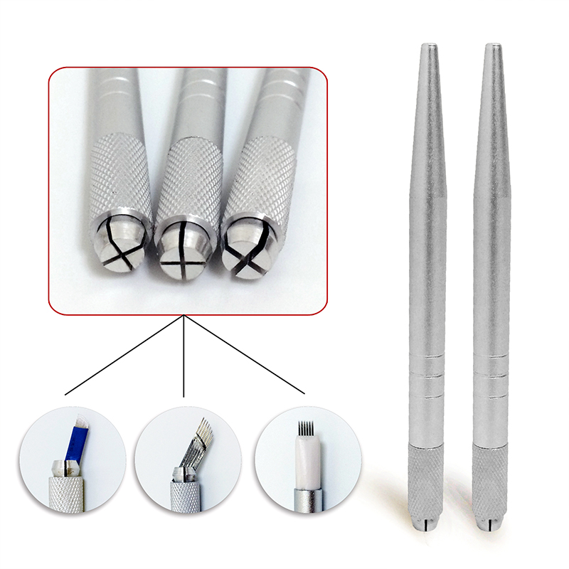 BoLin-Silver Aluminium Alloy Manual Tattoo Pen Bl-00044 | Microblading Pen